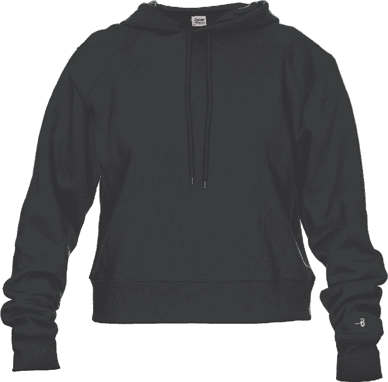 Limited Availability Badger Sport 1261 Athletic Fleece Women's Crop Hoodie - Charcoal Limited Availability Badger Sport 1261 Athletic Fleece Women's Crop Hoodie - Charcoal