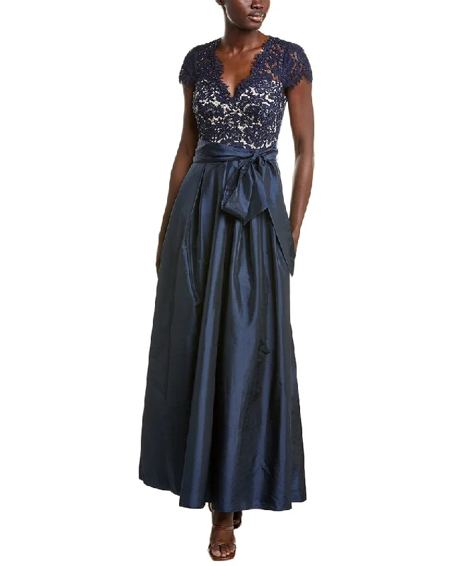 Referral Discount Eliza J Taffeta & Lace Gown