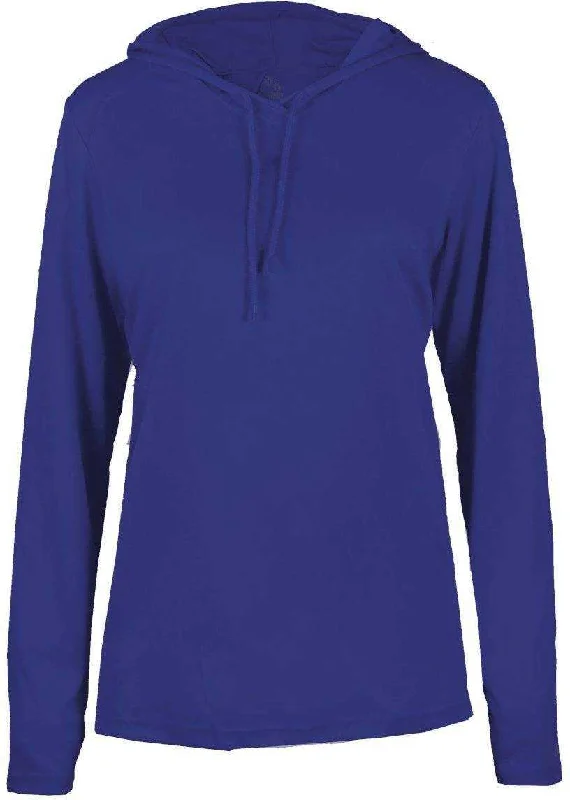 Year-End Clearance Badger Sport 4165 B-Core Long Sleeve Ladies Hoodie Tee - Royal
