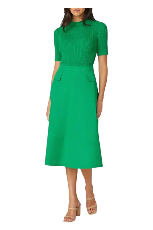 Closeout Sale Harriet Dress In Kelly Green