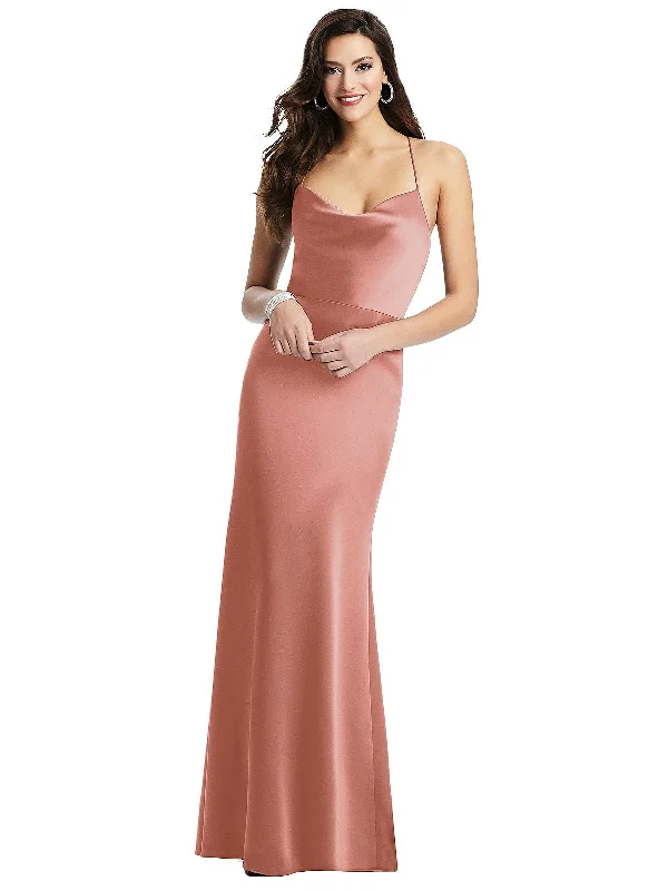 Mega Deal Cowl-Neck Criss Cross Back Slip Dress