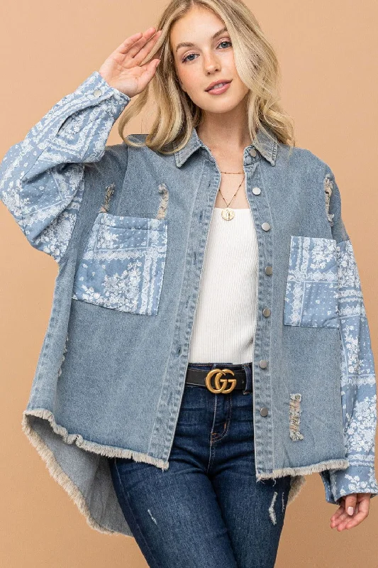 Exclusive Offers And The Why Full Size Paisley Print Quilted Sleeves Denim Jacket
