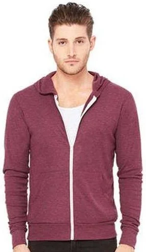 Special Offer Bella + Canvas 3939 Unisex Triblend Full-Zip Lightweight Hoodie - Maroon Triblend Special Offer Bella + Canvas 3939 Unisex Triblend Full-Zip Lightweight Hoodie - Maroon Triblend