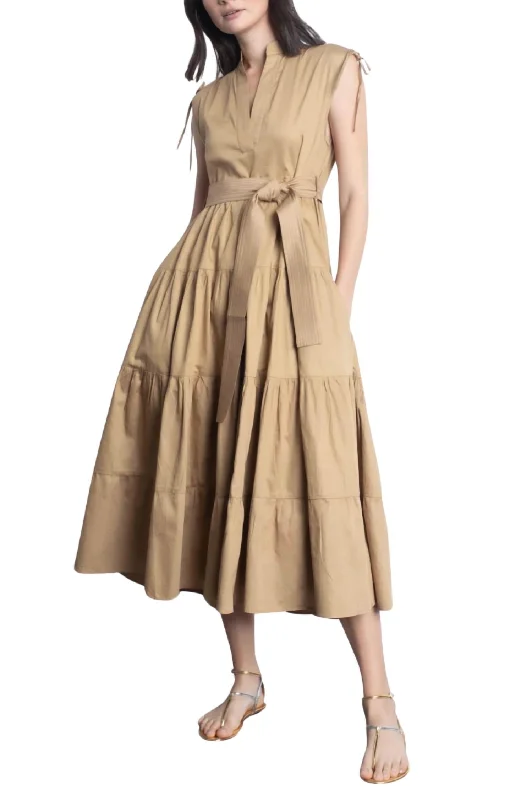New Markdowns Virginia Midi Dress In Khaki