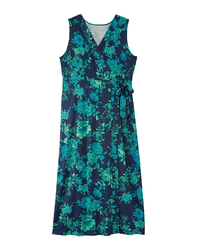 Price Rollback Juno Faux Wrap Maxi Dress | Navy / Teal