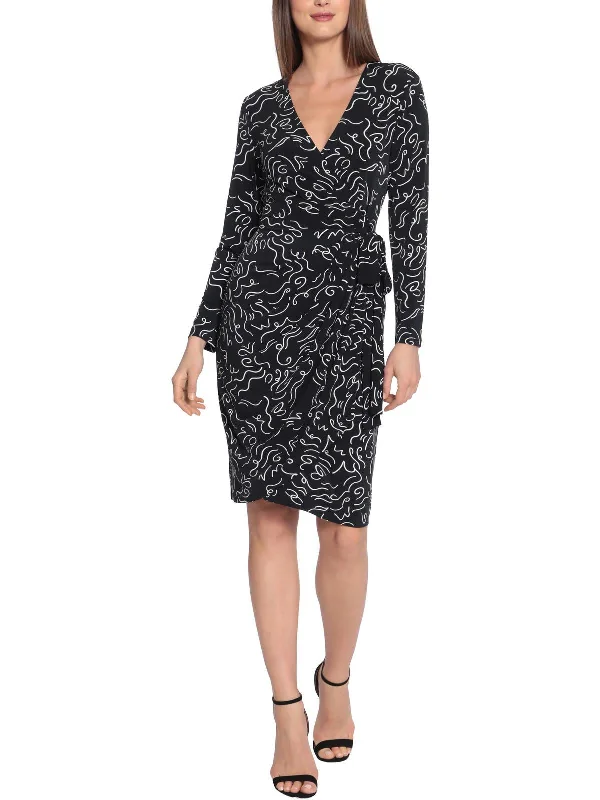 Special Buy Womens Printed Above Knee Wrap Dress