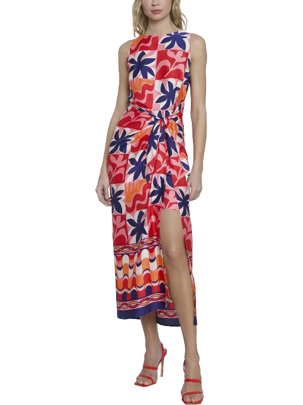 Midnight Madness Womens Special Occasion Faux Wrap Maxi Dress