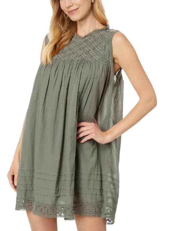 Savings Event Shea Solid Mini Dress In Dried Basil