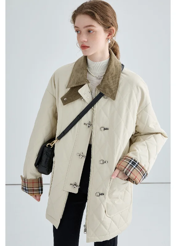 Hurry In Quilted Cotton Jacket With Unique Buckle