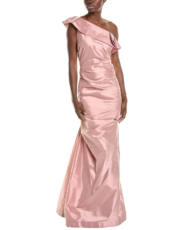 Loyalty Reward Teri Jon by Rickie Freeman One-Shoulder Pleat Gown
