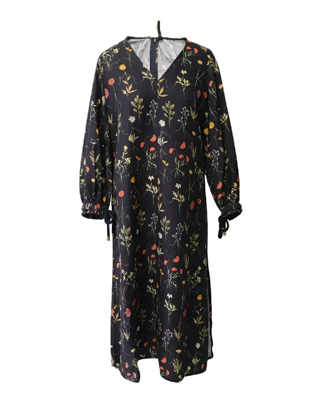 Deal of the Week Mother Of Pearl Josie Midi Dress in Floral Print Lyocell Twill