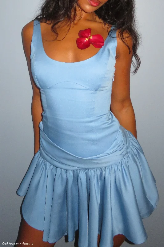 Sneak Peek Sale Alvara Cotton Puffy Mini Dress - Iris Blue