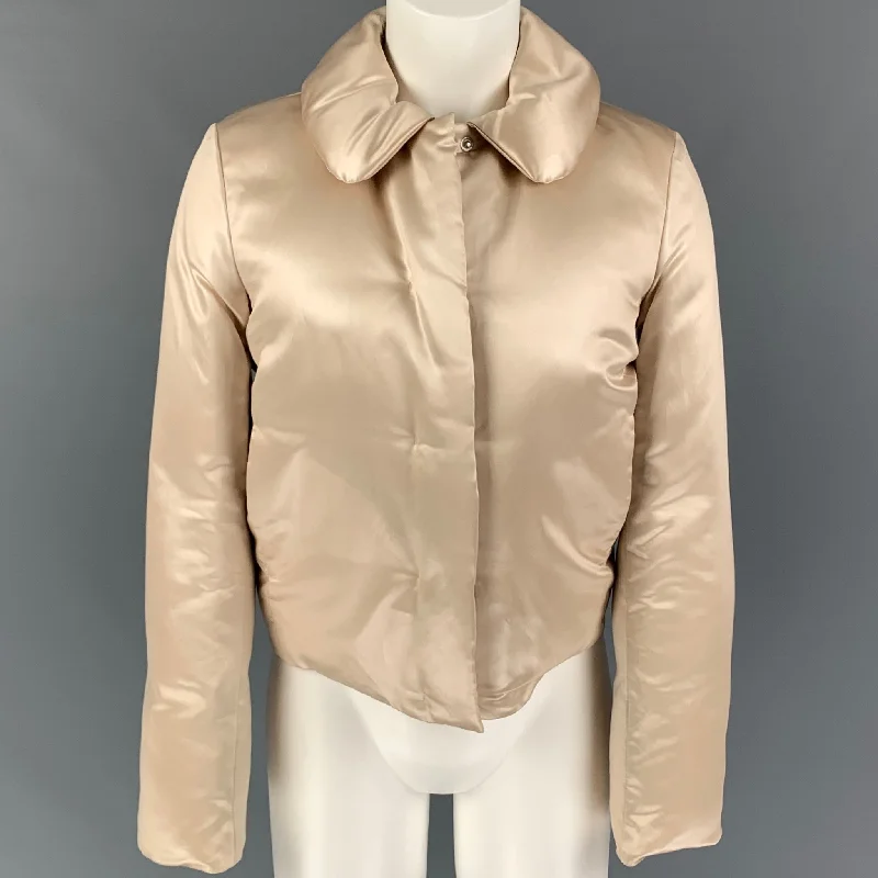 Act Fast JIL SANDER Size 4 Beige Acetate Silk Padded Jacket