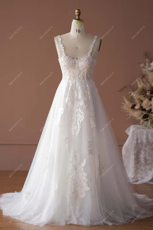 Midnight Madness Fairy Lace Spaghetti Straps Corset Wedding Dress