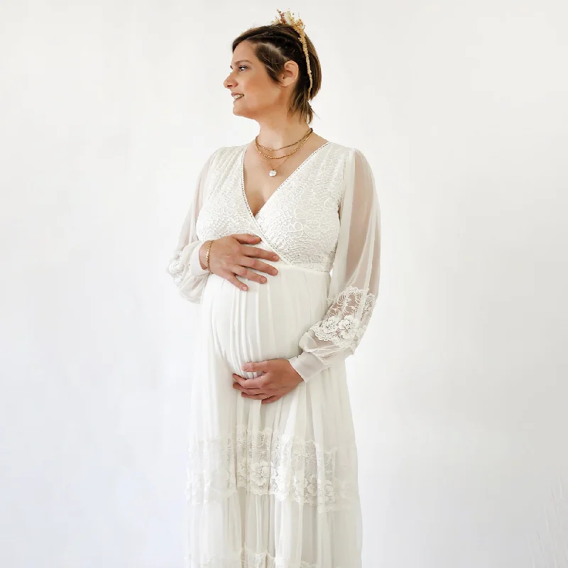 Value Deals Maternity Chiffon & Lace Dress #7005