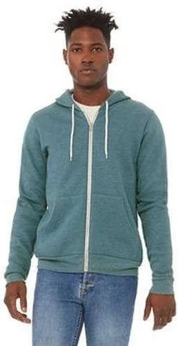 Price Drop Bella + Canvas 3739 Unisex Poly-Cotton Fleece Full-Zip Hooded Sweatshirt - Heather Deep Teal Price Drop Bella + Canvas 3739 Unisex Poly-Cotton Fleece Full-Zip Hooded Sweatshirt - Heather Deep Teal