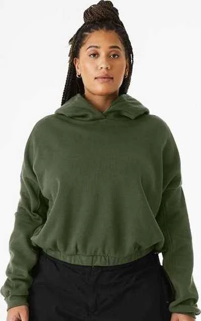 Crazy Deals Bella + Canvas 7506 FWD Fashion Women's Sponge Fleece Cinched Bottom Hoodie - Military Green Crazy Deals Bella + Canvas 7506 FWD Fashion Women's Sponge Fleece Cinched Bottom Hoodie - Military Green