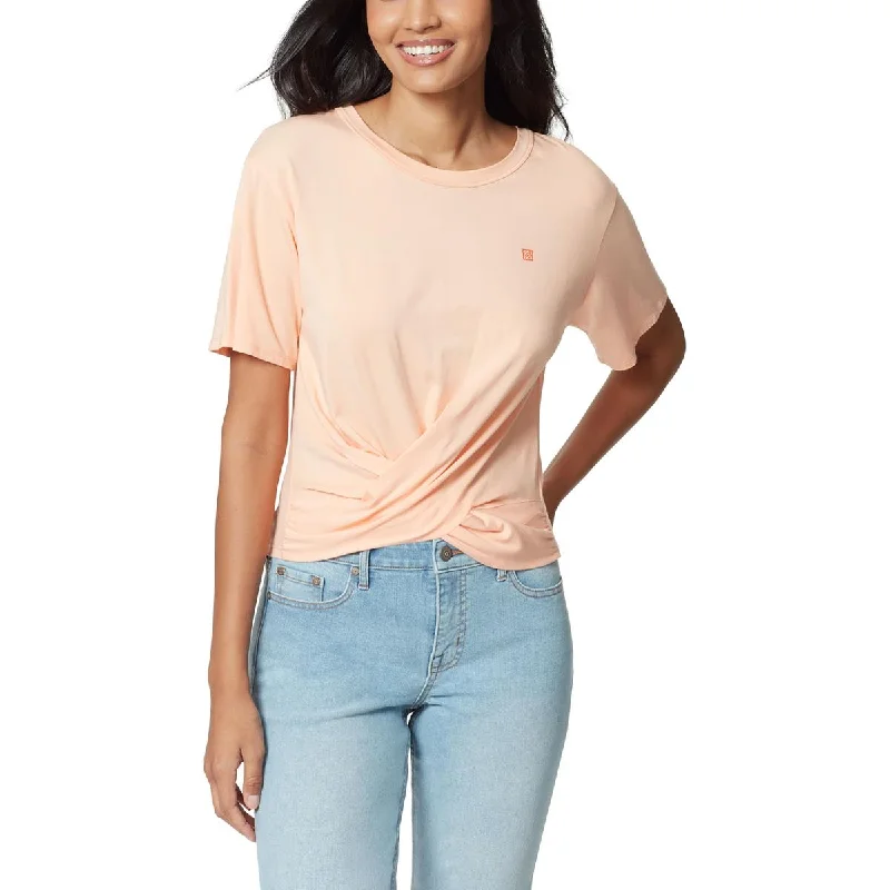 Price Cut Anne Klein Sport Womens Lauryn Twist Front Crewneck T-Shirt