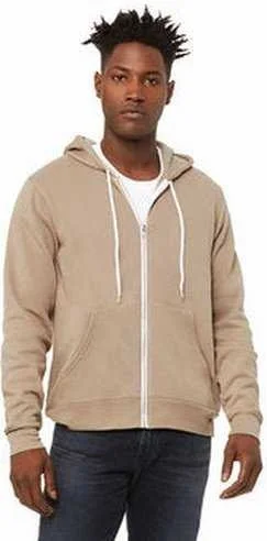 Major Savings Bella + Canvas 3739 Unisex Poly-Cotton Fleece Full-Zip Hooded Sweatshirt - Tan Major Savings Bella + Canvas 3739 Unisex Poly-Cotton Fleece Full-Zip Hooded Sweatshirt - Tan