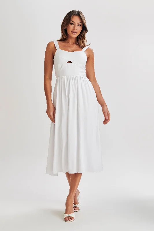 Today’s Special Thandi Midi Dress With Back Tie - White