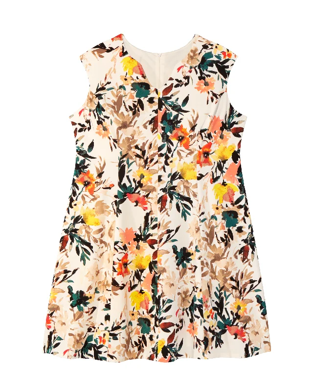 Best Seller Murietta Sleeveless Scuba Fit and Flare | White / Yellow