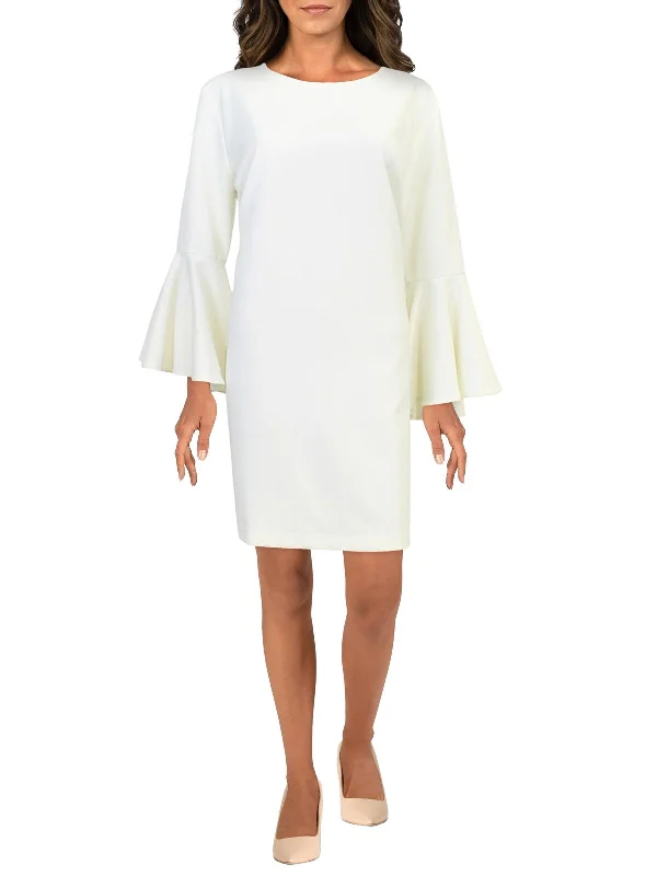 Weekend Deal Womens Bell Sleeve Short Mini Dress