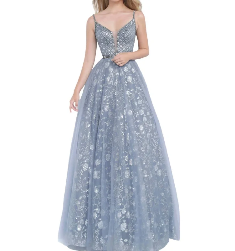 Amazing Deals Long Prom Ball Gown In Charcoal