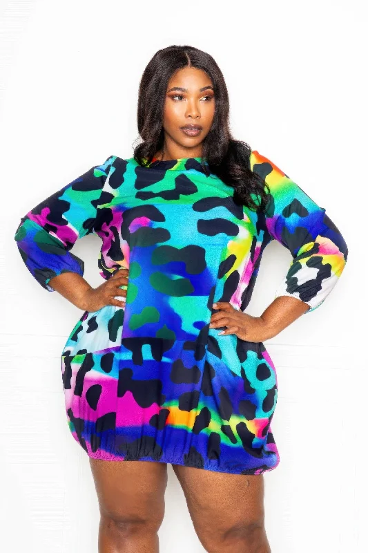 Instant Savings Leopard bubbled dress