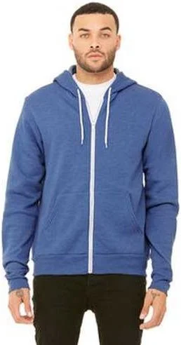 Discount Deals Bella + Canvas 3739 Unisex Poly-Cotton Fleece Full-Zip Hooded Sweatshirt - Heather True Royal Discount Deals Bella + Canvas 3739 Unisex Poly-Cotton Fleece Full-Zip Hooded Sweatshirt - Heather True Royal
