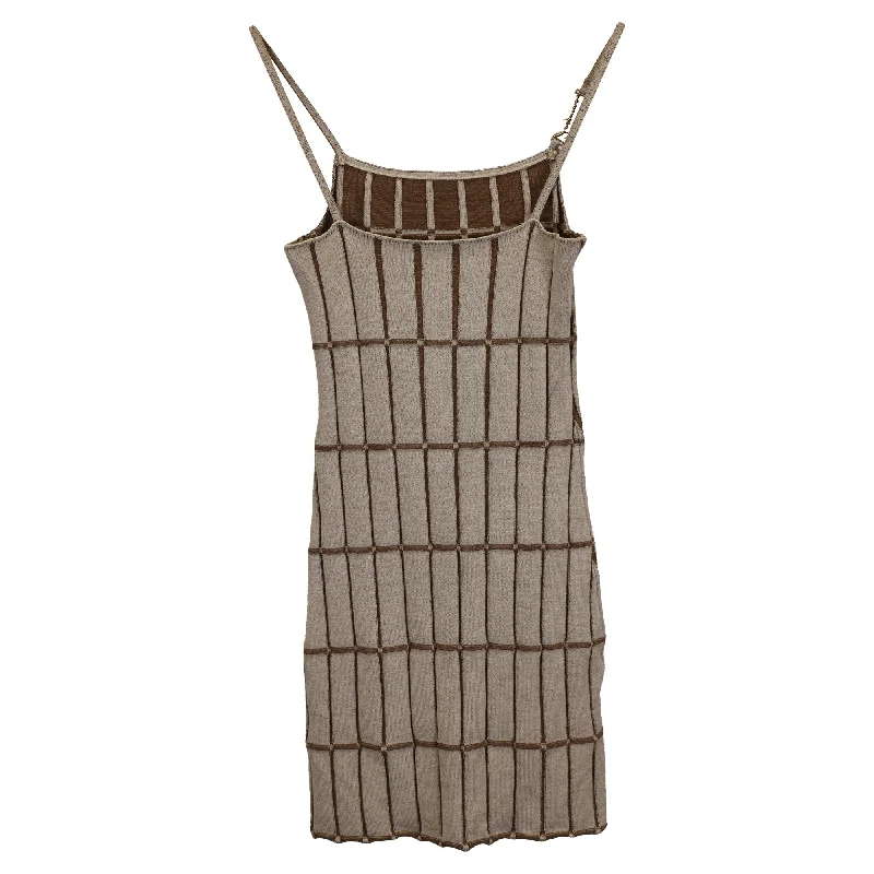 Take Advantage Jacquemus La Robe Maille Malha Mini Dress in Brown Viscose