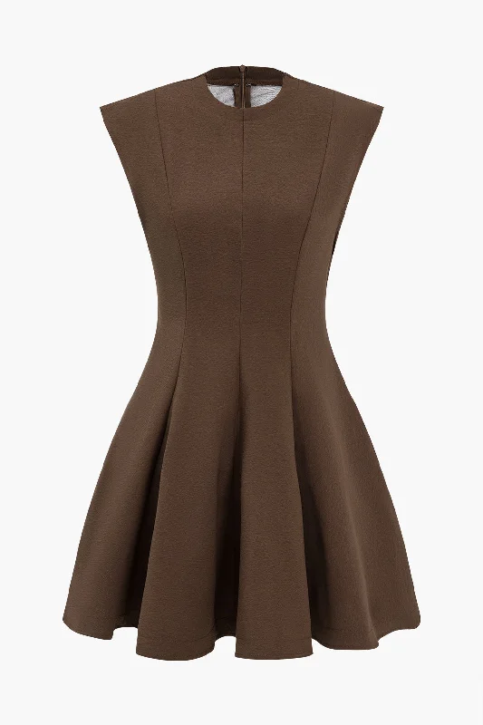 Crazy Deals Solid Round Neck Mini Dress