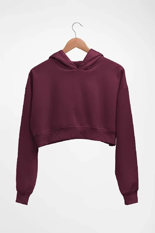 Super Savings Plain Maroon Crop HOODIE FOR WOMEN