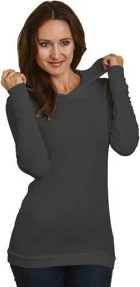 Buy More, Save More Bayside 3425 Women's USA-Made Soft Thermal Hoodie - Charcoal