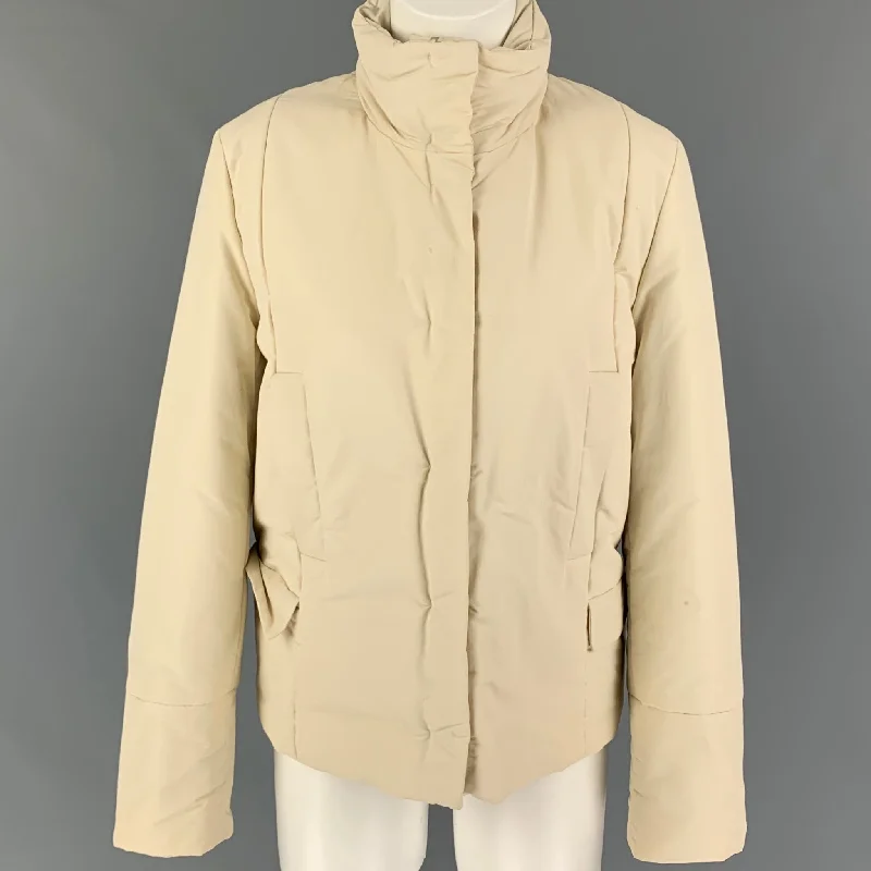 Bonus Savings JIL SANDER Size 6 Cream Cotton Blend Hidden Hood Jacket
