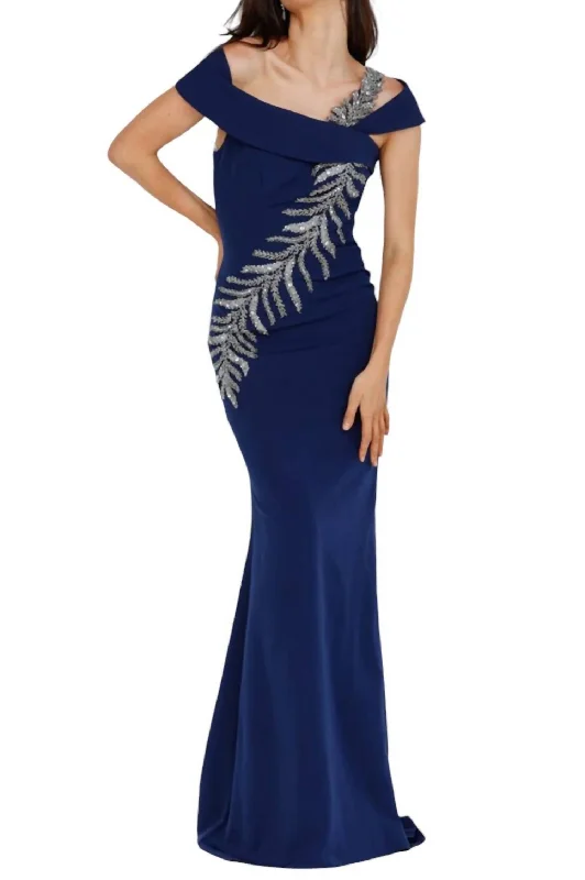 Reduced Prices Long Mother Of The Bride Dress In Navy