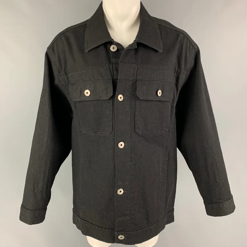 Friends and Family Sale MAISON MARGIELA Size XS Black Multi-Color Abstract Cotton Oversized Jacket