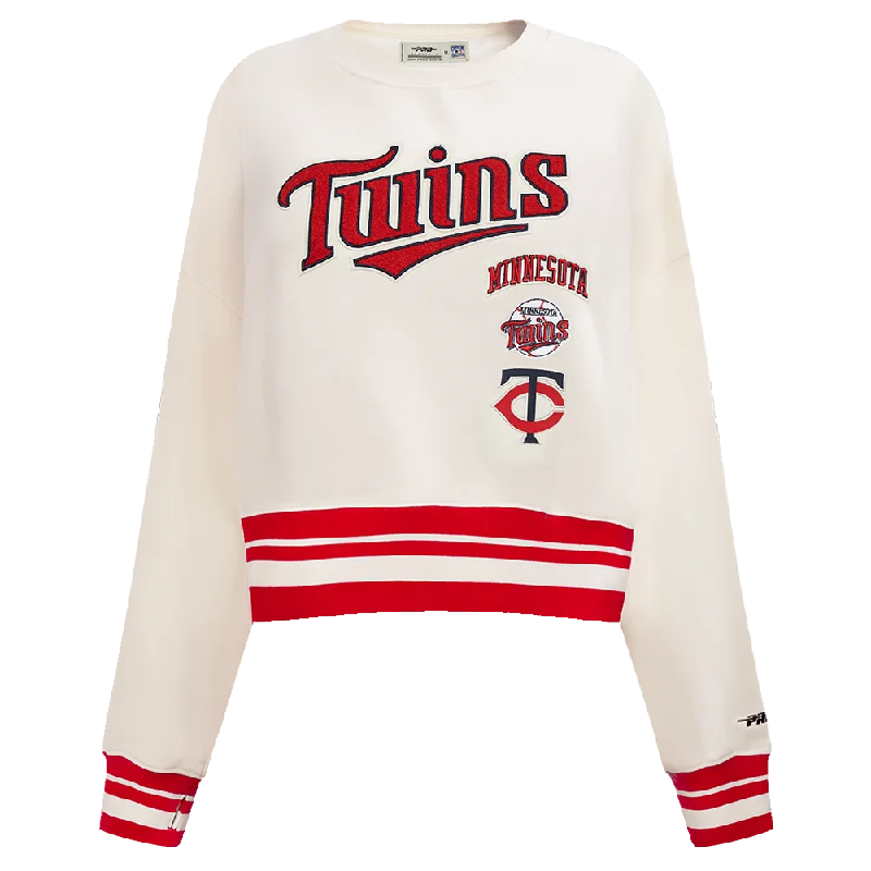 Shop and Save SUDADERA DE CUELLO REDONDO MLB MINNESOTA TWINS RETRO CLASSICS PARA MUJER Shop and Save SUDADERA DE CUELLO REDONDO MLB MINNESOTA TWINS RETRO CLASSICS PARA MUJER