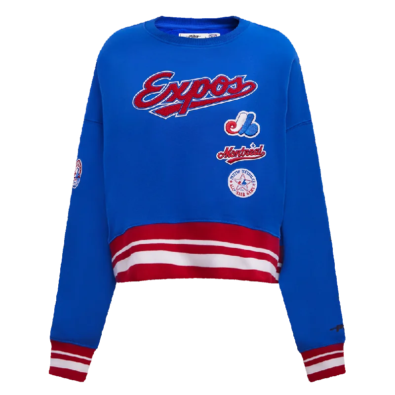 Early Bird Discount SUDADERA DE CUELLO REDONDO MLB MONTREAL EXPOS RETRO CLASSICS PARA MUJER