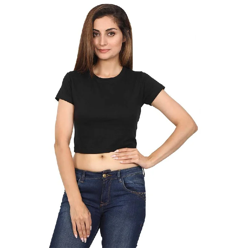 Buy Now Plain Black Crop Top for Women