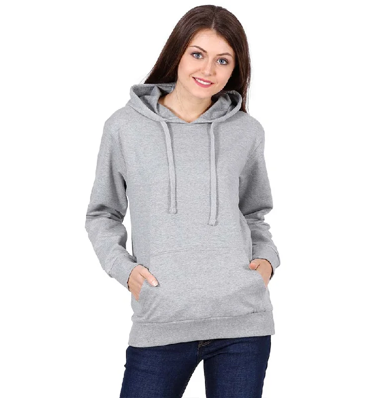 Deal Zone Plain Grey Hoodie Sweatshirt for Women