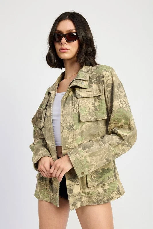 Crazy Deals Emory Park Camo Twill Jacket With Flap Pockets