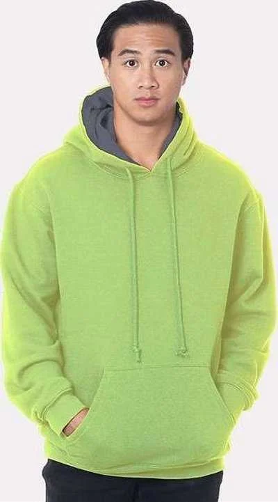 Season Finale Sale Bayside 930 USA-Made Super Heavy Thermal Lined Hooded Sweatshirt - Lime Green Dark Gray Season Finale Sale Bayside 930 USA-Made Super Heavy Thermal Lined Hooded Sweatshirt - Lime Green Dark Gray