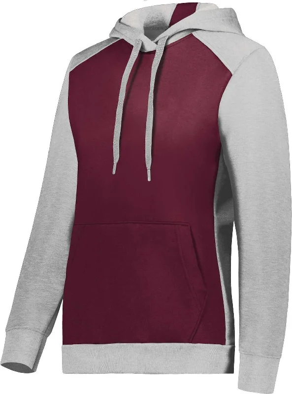 YEAR-End Clearance Augusta 6867 Ladies Three-Season Fleece Pullover Hoodie - Maroon Gray Heather YEAR-End Clearance Augusta 6867 Ladies Three-Season Fleece Pullover Hoodie - Maroon Gray Heather