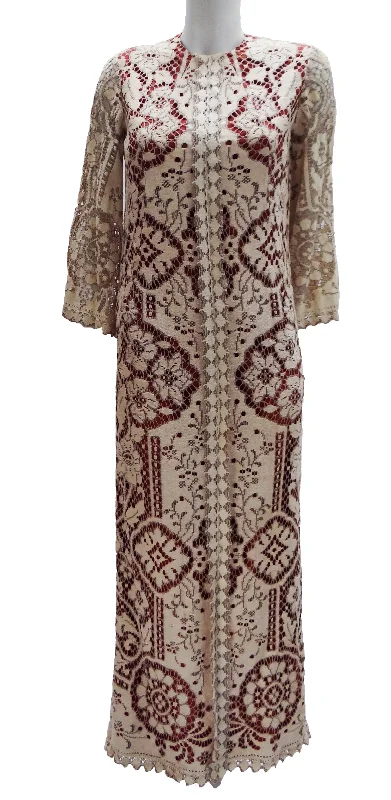 Instant Discount Vintage Quorum Caftan-style Lace Wedding Dress, UK8