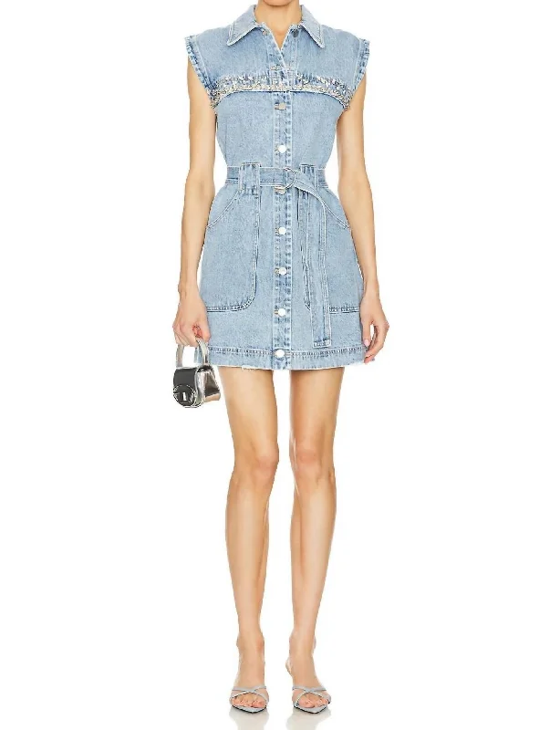 Value Deals Atrina Mini Dress In Mid Wash