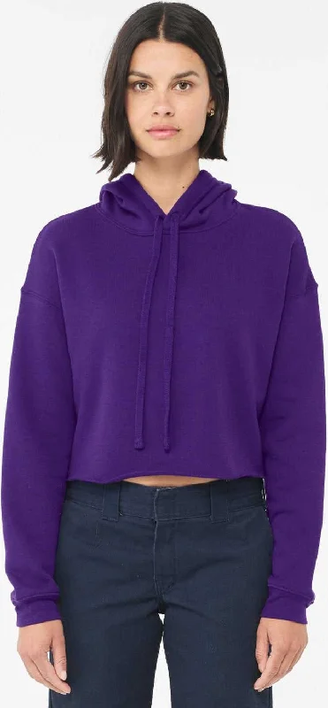 While Supplies Last Bella + Canvas 7502 Women's Crop Fleece Hoodie - Team Purple