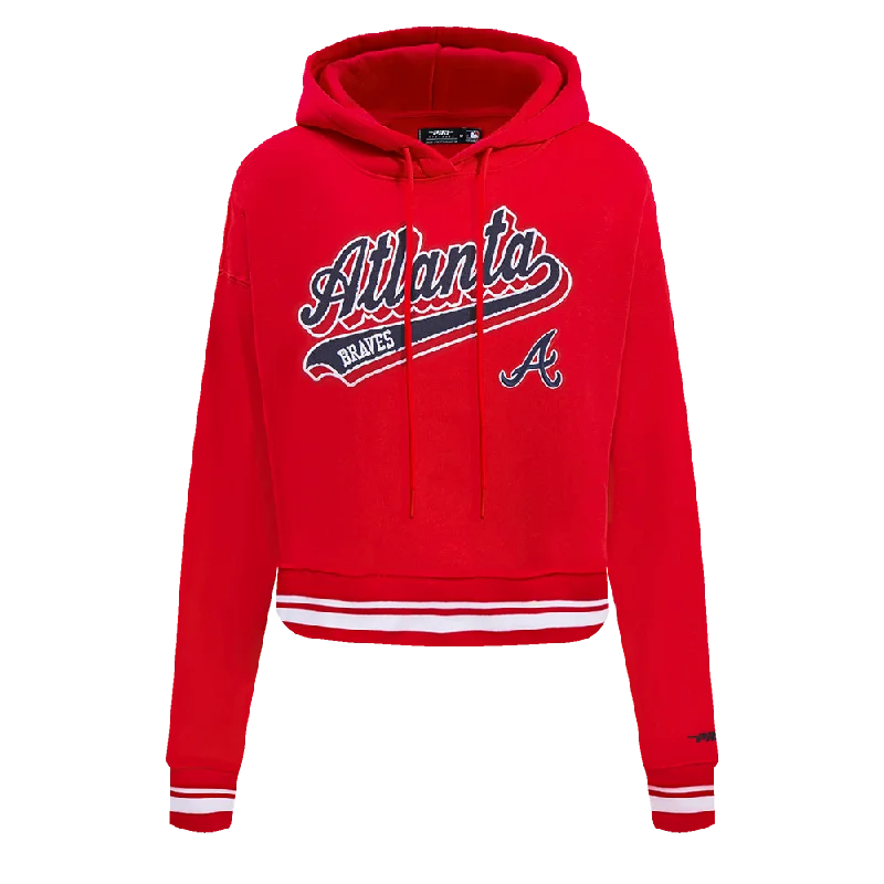 Savings Galore SUDADERA CON GORRO MLB ATLANTA BRAVES SCRIPT TAIL PARA MUJER