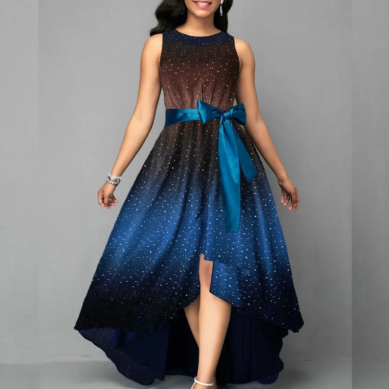 Warehouse Sale Retro Galaxy Low High Dress