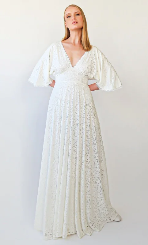 Deal Explosion Bat Sleeves Pearly Dress #1382
