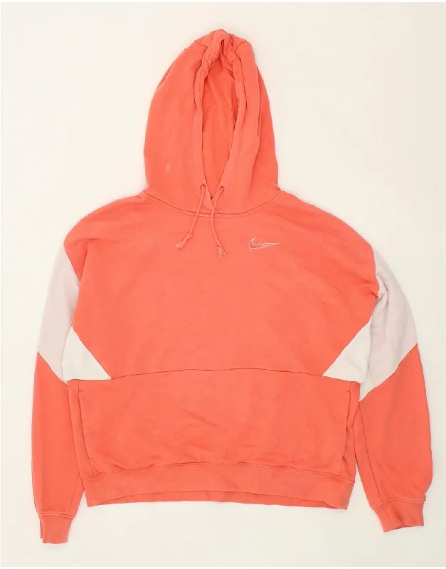 Limited Quantity NIKE Womens Oversized Hoodie Jumper UK 14 Medium Pink Colourblock Cotton Limited Quantity NIKE Womens Oversized Hoodie Jumper UK 14 Medium Pink Colourblock Cotton